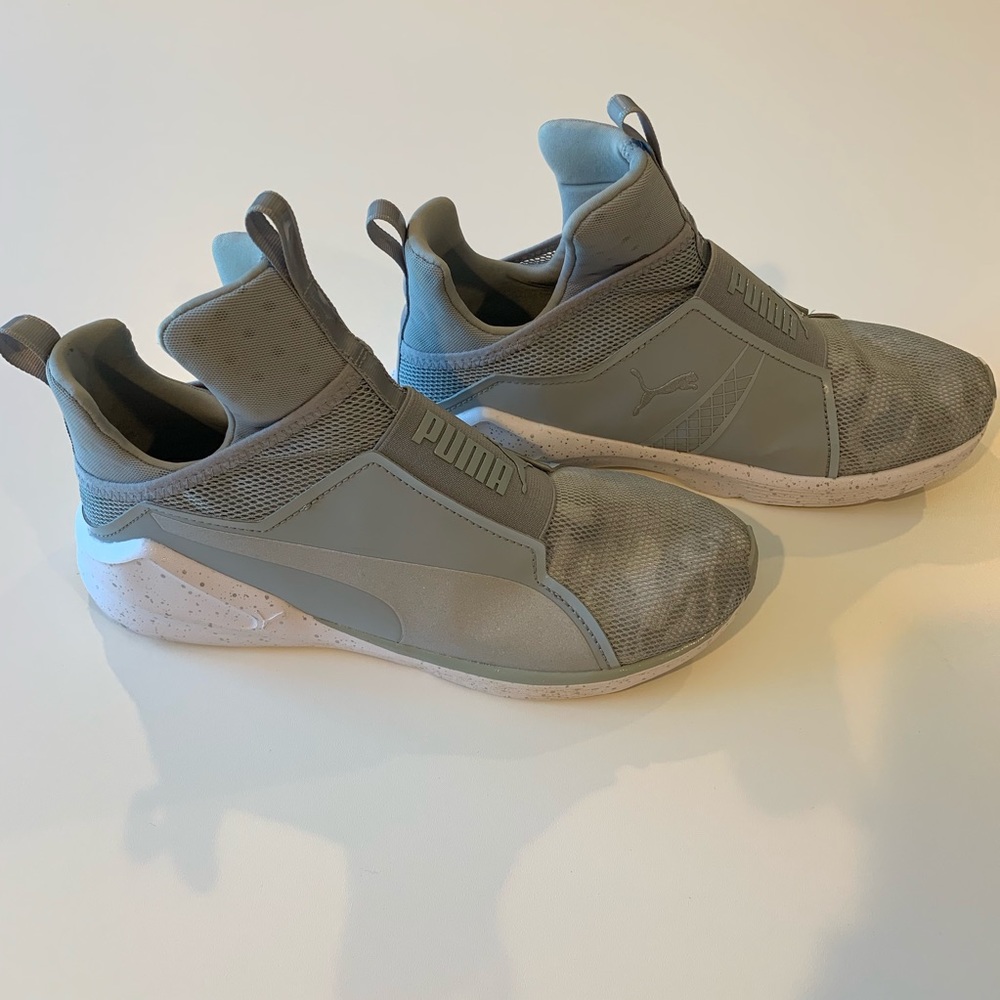 Gray Puma Basketball Shoes